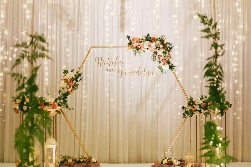 hexagon wedding backdrop