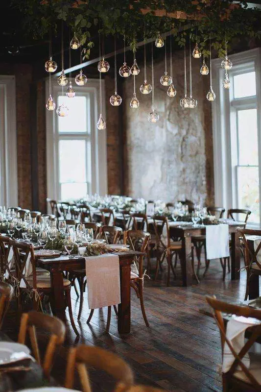 Edison lights wedding