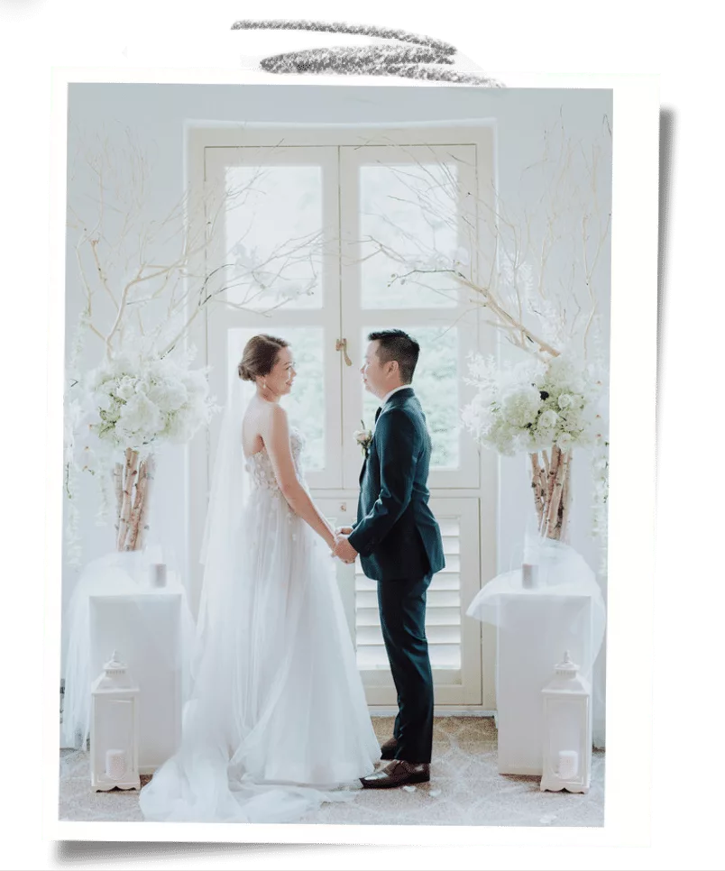 Event decoration and styling by Rosette Designs | Wedding Deco Singapore - 01   Home _Couple In Photo Frame Only